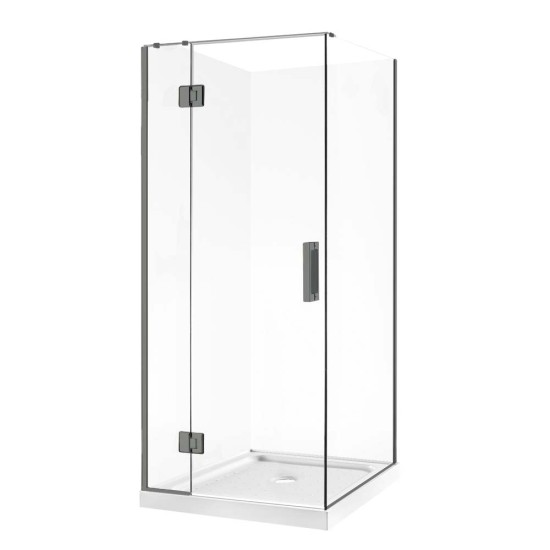 900*900*1950mm Gunmetal Grey Frameless Swing Door Square Shower Box 900*900*1950mm Gunmetal Grey Frameless Swing Door Square Shower Box